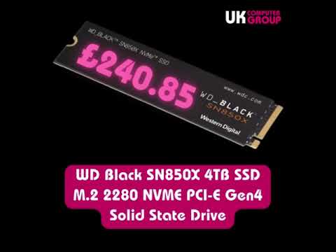 WD Black SN850X 4TB SSD M.2 2280 NVME PCI-E Gen4 Solid State Drive £240.85 w/code 👇🔥🔥