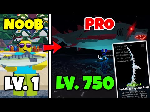 Going from Level 1 to MAX in FISCH | Unlocked Rod of the Forgotten Fang & Heaven's Rod | Ep. #03