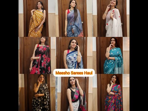 HUGE Meesho Sarees Haul starting ₹ 187😍 | Try on Saree Haul | Meenu Yadav #meesho #sareehaul