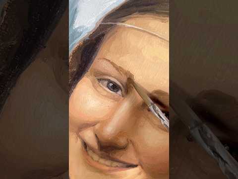 PAINTING MONA LISA BUT SHES SMILING AND HAS EYEBROWS 🎨🖌️ #artchallenge