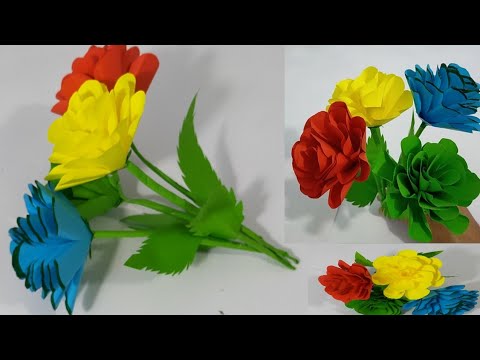 DIY Peper Craft# Peper flowers creation# how to make easy Peper guldasta#