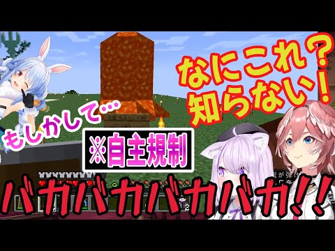 【ホロライブ切り抜き】巨匠兎田ぺこらの作品がなんだか別の物に見える猫又おかゆと鷹嶺ルイ(マインクラフト/マイクラ/Minecraft)