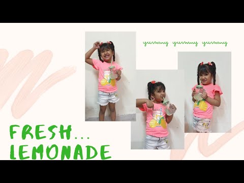 How to make fresh lemonade🍋 .......little Amyra's one glass recipe.🍋🍋###🍹🍹🍹