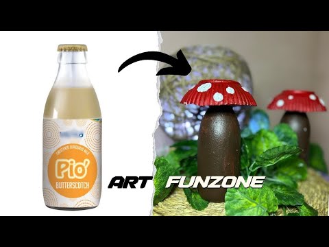 Diy Mushroom Candle Stand from Waste Bottle #cementcrafts  #diy #bestoutofwaste #candleholder