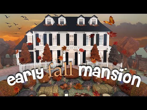 Early cozy fall mansion for cheap | Bloxburg Halloween house build