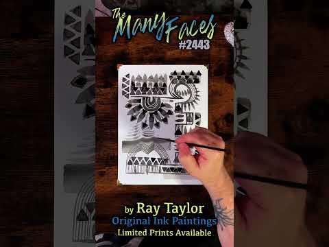 #2443 The Many Faces 2024 Collection: Ink Painting Process Timelapse with Ray Taylor