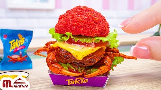 Perfect Miniature Takis Crab Burger Recipe | ASMR Cooking Mini Food