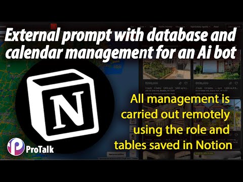 External prompt with database and calendar management for an ai bot created in platform ProTalk