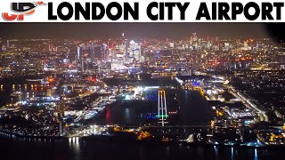 Stunnight Night Views Piloting Fokker 50 into London City Airport