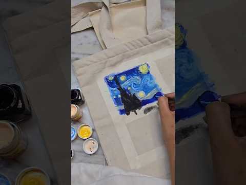 Part-2 coming soon🌃✨️🌸 #art #ytshorts #totebag #creative #youtubeshorts #painting #fyp