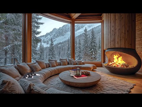 Snowy Windstorm & Crackling Fire: The Perfect Combo for Winter Relaxation