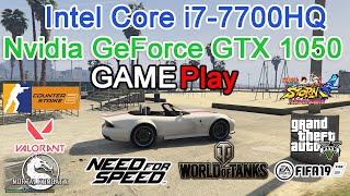 Gaming Test Intel Core i7-7700HQ Nvidia GeForce GTX 1050 / GTA 5, CS 2, WOT, NFS, MK, FIFA, VALORANT