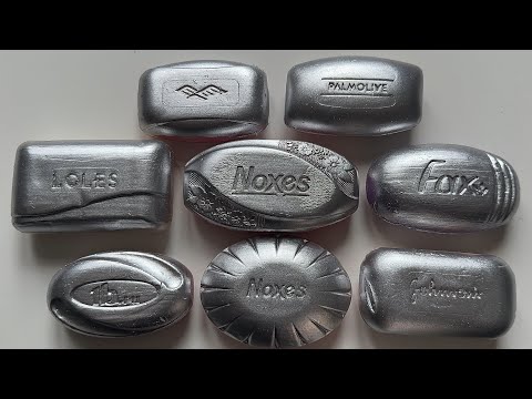 ASMR cutting of dry painted soap, silver soap🎧