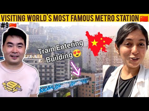 TRAIN GOES INTO BUILDING IN #China 😳🇨🇳 | Meeting Chinese Influencer #chongqing