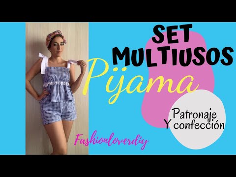 COMO HACER PIJAMA O SET MULTIUSOS PARA ESTAR EN CASA/COMO HACER SHORT ENCAUCHADO  #COSECONMIGO