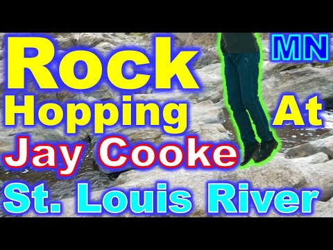 Rock Hopping on Volcanic Rocks at Jay Cooke State Park