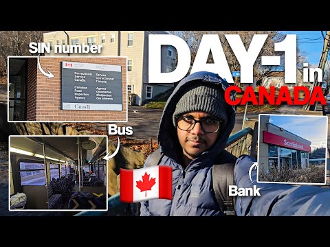 Indian Student's First Day in Canada🇨🇦 | SIN Number , GIC , Bus , Tim Hortons | Winter Student