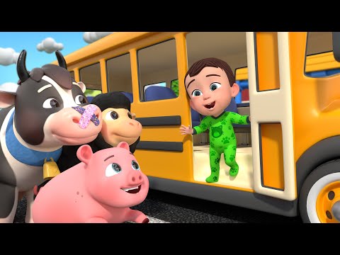 Wheels On The Bus (Animals Farm Version) | Newborn Baby Songs & Nursery Rhymes