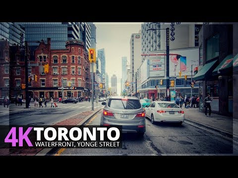 Toronto 4K60fps - Waterfront to Yonge Street , Ontario, Canada