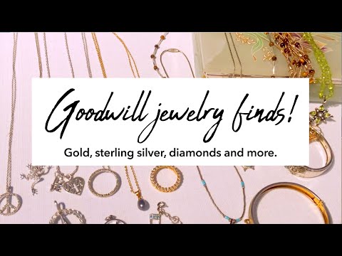 Finding treasure in a 50lb Goodwill jewelry lot!! Sterling, gold, diamonds and more...