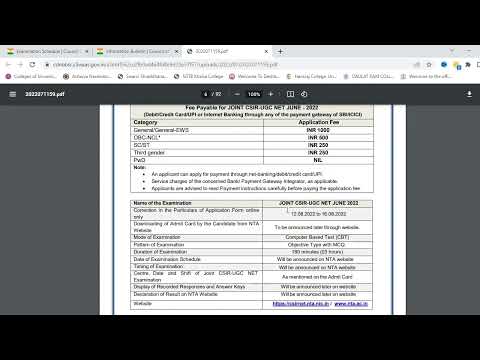 Information Bulletin || CSIR NET JUNE 2022