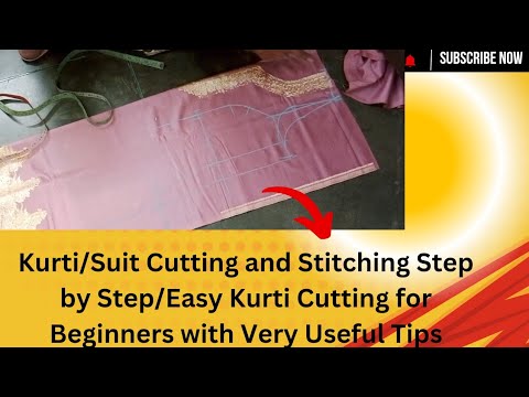 Kurti/Suit Cutting and Stitching Step by Step/Easy Kurti Cutting for Beginners with Very Useful Tips