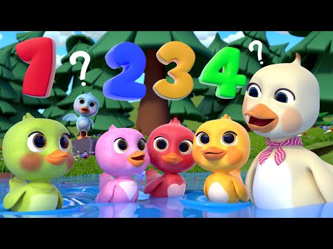 Five Little Ducks Learn Colors and Numbers | Newborn Baby Songs & Nursery Rhymes