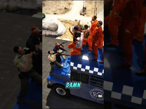 Prison Bus Drop Test Fails & Funny Moments! #gaming #gta #shorts