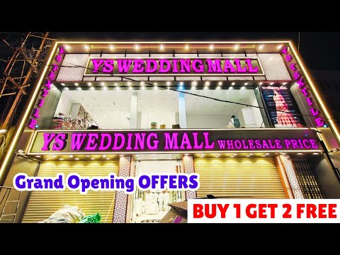 YS Wedding Mall Grand Opening OFFERS 1000 me 3 suits katan sarees anghraka gharara in low price