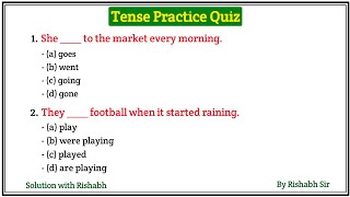 Tense Practice Set Exercise | Tense Quiz | Choose the correct form of verbs | Fill in the blanks