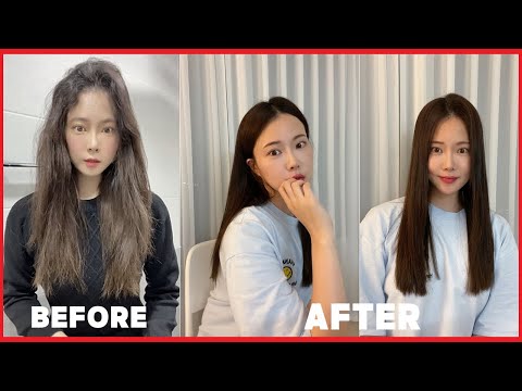 셀프매직 5년만에! 2만원으로 집에서 매직하는 방법 시세이도 매직약 (Curly to Straight Hair Tutorial) /짱세 zzangse