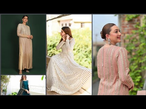 shinny strip Eid  dress designs|| stunning shiny fabric|| gorgeous dress designs