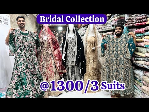 ₹ 1300/3 Suits Bridal Wear Collection Barbie Gowns Garara Lehenga Readymade Dresses OFFER Prices