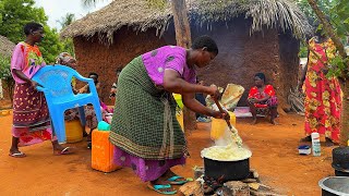 African village life/Cooking African Cuisine,Okra,biringanya with Ugali for the family