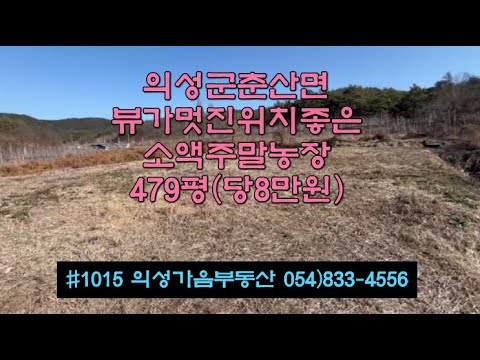 #1015 의성가음부동산 산기슭 언덕뷰 고사리밭 479평 3800만 (당8만원) 전기가능 공용지하수사용 확트인 풍경좋고 청정지역 쉼터 주말농장용 #의성군땅#의성토지매매#의성땅매매