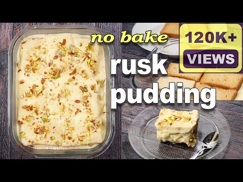 Rusk Custard Pudding | Condensed Milk Dessert | No Bake Layered Dessert Recipe