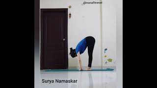 Surya Namaskar yoga pose #suryanamaska #yogainapiration #yogalover #yogalove #flexibility #hathayoga