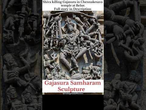 Shiva killing Gajasura in Chennakesava temple at Belur #architecture #hindu #hoysala #belur #shorts