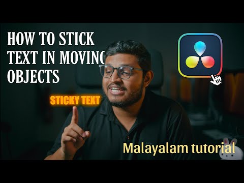 How to STICK TEXT into Moving Objects in Davinci resolve - Motion Tracking  | Malayalam tutorial