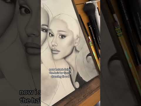 HAIR TUTORIAL PT 1(tiktok: raymond.portraits) #artistdrawing #artist #shortsvideo #art #arianagrande