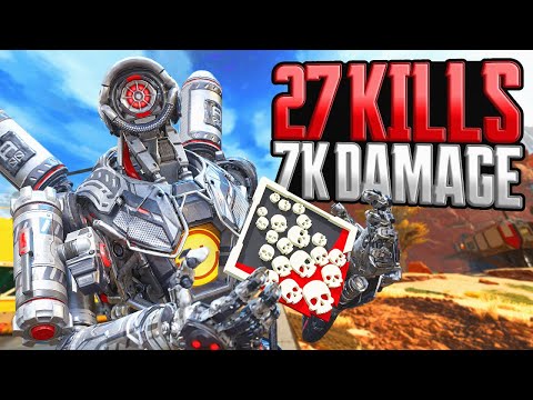 INSANE Pathfinder 27 KILLS and 7,300 Damage Apex Legends Gameplay