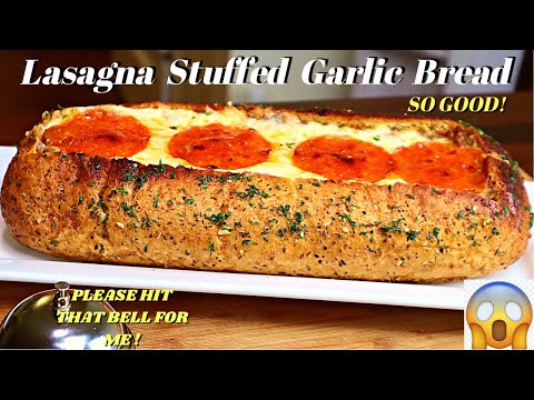 ITALIAN LASAGNA RECIPE | HOW TO MAKE LASAGNA STUFFED GARLIC BREAD WITH PEPPERONI VIDEO RECIPE