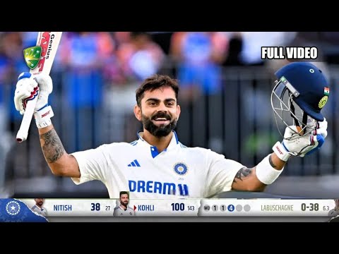 Virat Kohli Batting Today | IND vs AUS 1st Test 2024 Virat Kohli Century 100* vs Australia