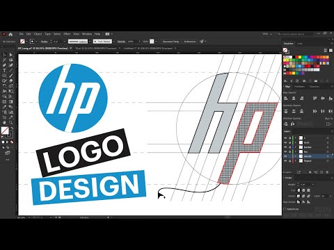 HP Logo Design Illustration  - Adobe Illustrator tips - Design.lk