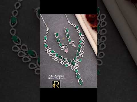 Latest designer collection | rajwadi jewellery collection | diamond necklace set‎@iconicshop9272 