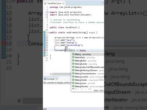 Consumer Interface to store lambda expression #shorts #shortvideo  #coding #java #feed