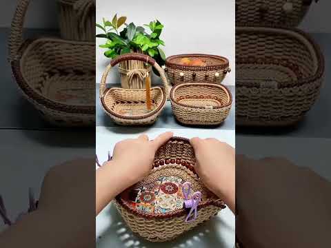 Craft Idea to Make Fruit Basket with Jute Rope 10 #handmade #diy