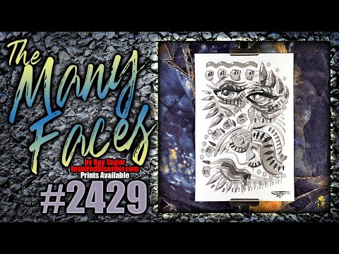 #2429 The Many Faces 2024 Collection: Ink Painting Process Timelapse with Ray Taylor