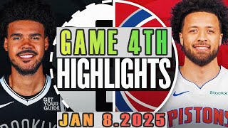 Brooklyn Nets Vs Detroit Pistons Game 4th Highlights Jan 8,2025 NBA Season 2024-25