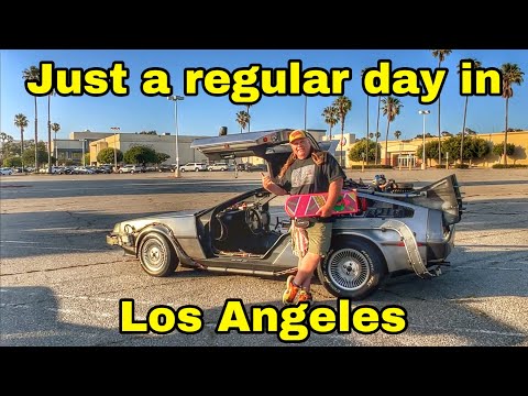 Regular Day in L.A. Driving a DeLorean Time Machine